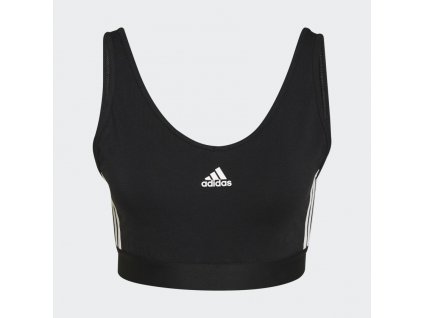 Essentials 3 Stripes Crop Top With Removable Pads Black GS1343 01 laydown