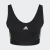 Essentials 3 Stripes Crop Top With Removable Pads Black GS1343 01 laydown