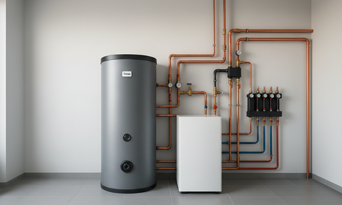 Vzorové zapojení akumulační nádrže do systému