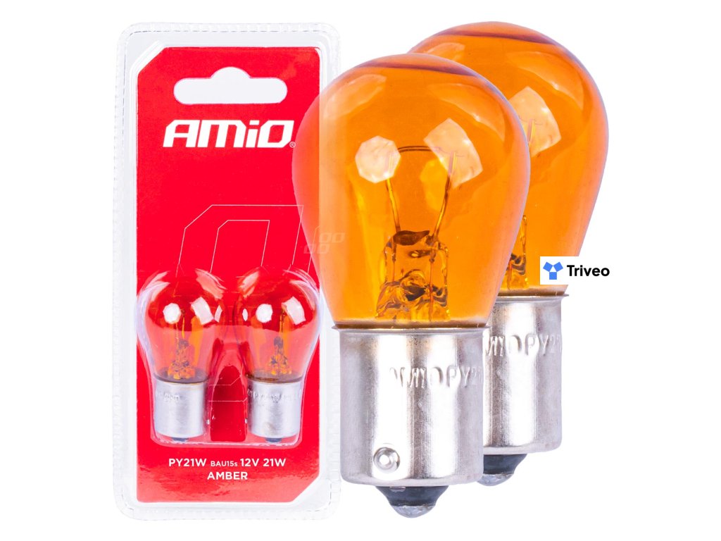 Halogénové žiarovky PY21W BAU15S 12V AMBER 2ks blister