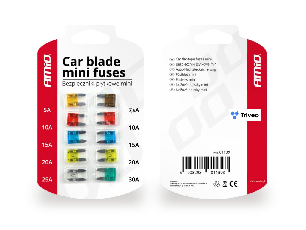 Autopoistky ploché Mini 10ks blister Mini