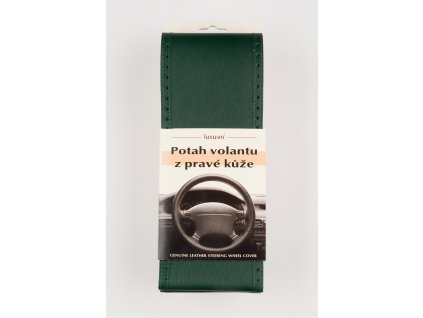 Poťah na volant z pravej kože - ZELENÝ so zeleným obšitím
