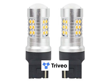 LED žiarovky CANBUS 3030 24SMD T20 7440 WY21W Oranžová 12V/24V