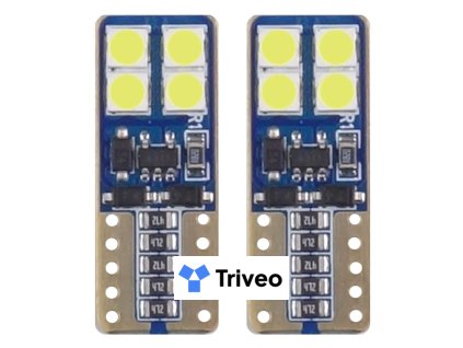 LED žiarovky CANBUS 8SMD 2835 T10e (W5W) White 12V/24V