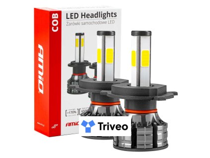 LED žiarovky hlavného svietenia H4 COB 4Side AMiO
