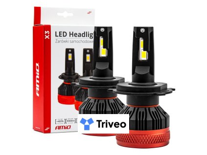 LED žiarovky hlavného svietenia H4 X3 Series AMiO