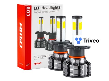 LED žiarovky hlavného svietenia H7 COB 4Side AMiO
