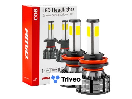LED žiarovky hlavného svietenia H8/H9/H11 COB 4Side AMiO