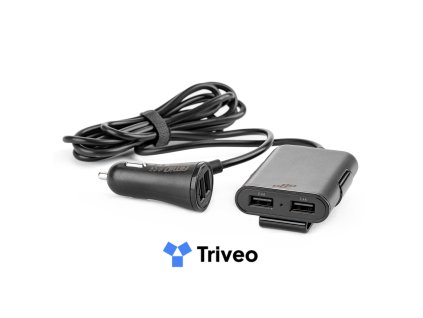 Autonabíjačka predná-zadná s predlžovacím káblom 4 USB