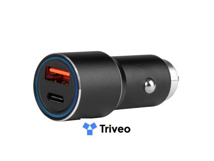 Hliníková nabíjačka do auta PCH PRO-08 USB-C+USB 38W 12/24V