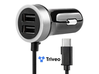 Nabíjačka do auta 12/24V Micro C + 2x USB 2.4A PCH PRO-3