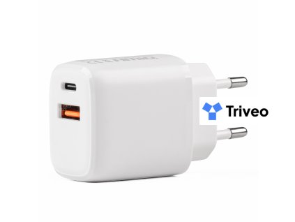 Sieťová nabíjačka PRO-09 USB+USB-C 20W Quick Charge 230V