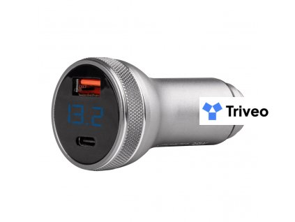 USB nabíjačka s voltmetrom 38W PCH PRO-06 USB+USB-C 12/24V