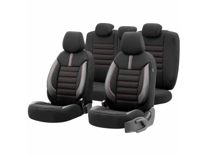 Sada autopoťahov OTOM LIMITED 101 BLACK/RED 3-ZIP
