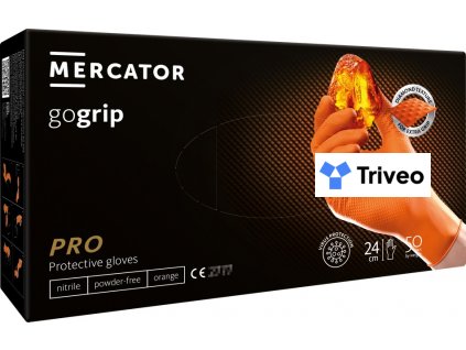 Nitrilové rukavice GoGrip oranžové 50 ks