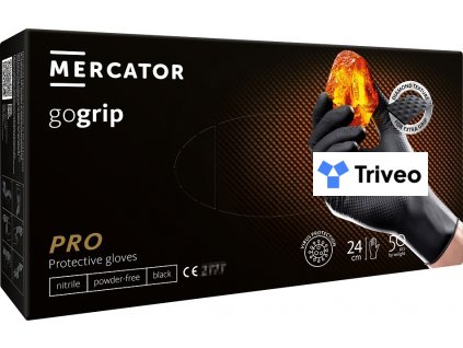 Nitrilové rukavice GoGrip black 50 ks