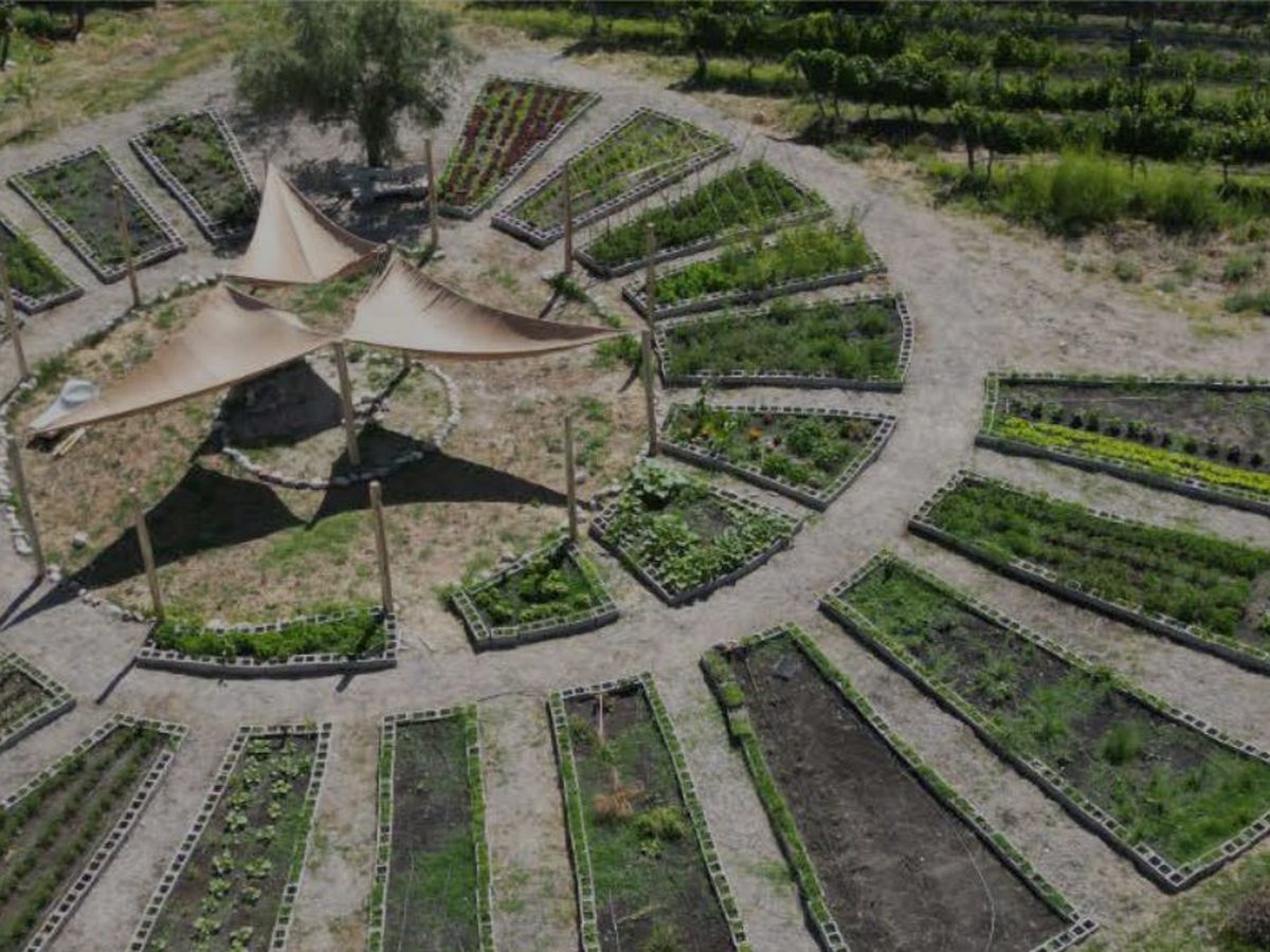 Ekologická záhrada Domaine Bousquet z vtáčej perspektívy