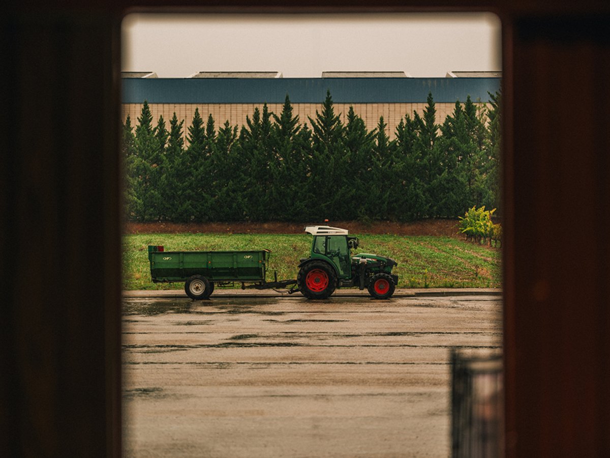 Traktor medzi vinicami Bodegas LAN