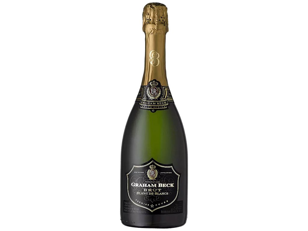 Graham Beck MCC Brut Blanc de Blancs Vintage – štýlová fľaša so zlatou etiketou a jemným perlením