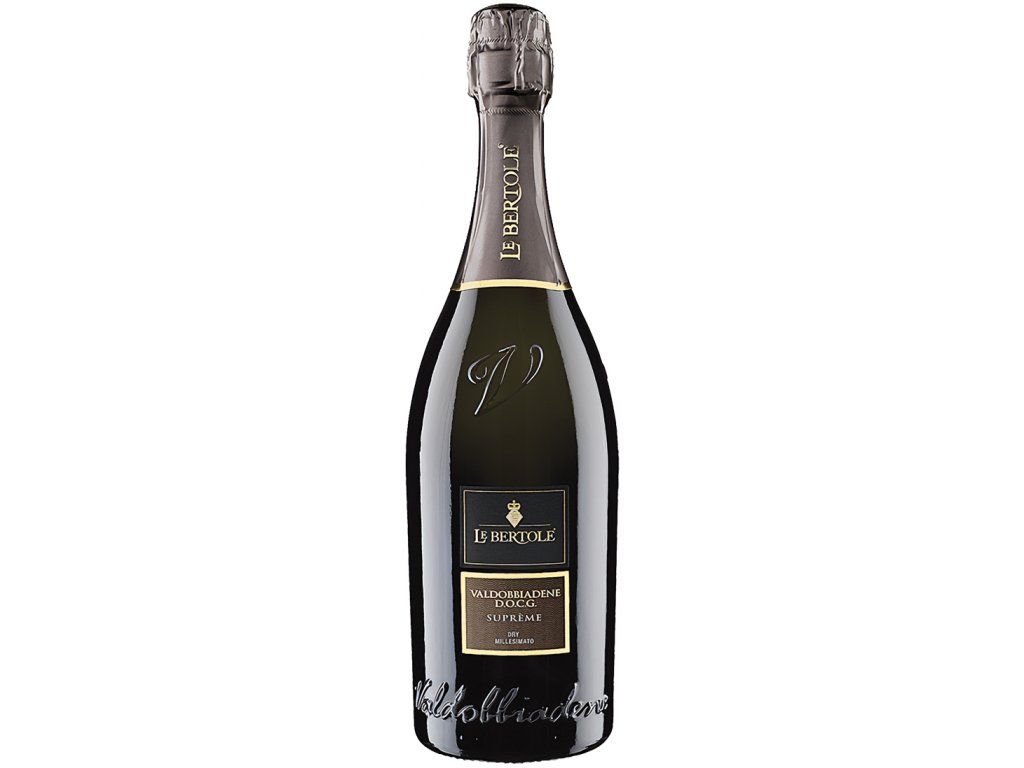 Le Bertole Dry Supreme prosecco s vôňou broskýň a bielych kvetov