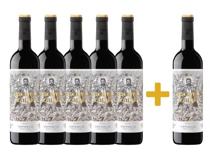 Séptimo Sentido Tempranillo 5+1 zadarmo – španielske ovocné červené víno z La Mancha, výhodný balík s jednou fľašou grátis