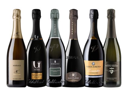 Degustačný balík Prosecco Extra Dry DOCG – 6 šumivých vín z Valdobbiadene, jemné bublinky, prémiová chuť a elegancia v pohári