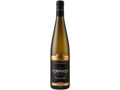 Wolfberger Pinot Gris Signature 0,75l – zlatožltý alsaský Pinot Gris s mandľovo‑praženými tónmi a žltým ovocím