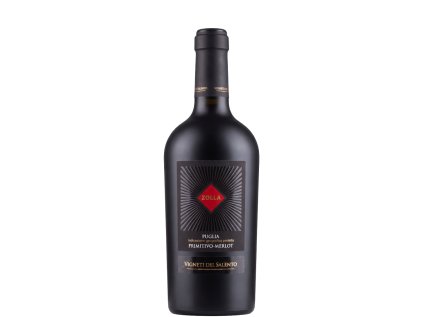 Zolla Primitivo Merlot – červené víno Puglia, bobuľové tóny, rubínová farba, elegancia