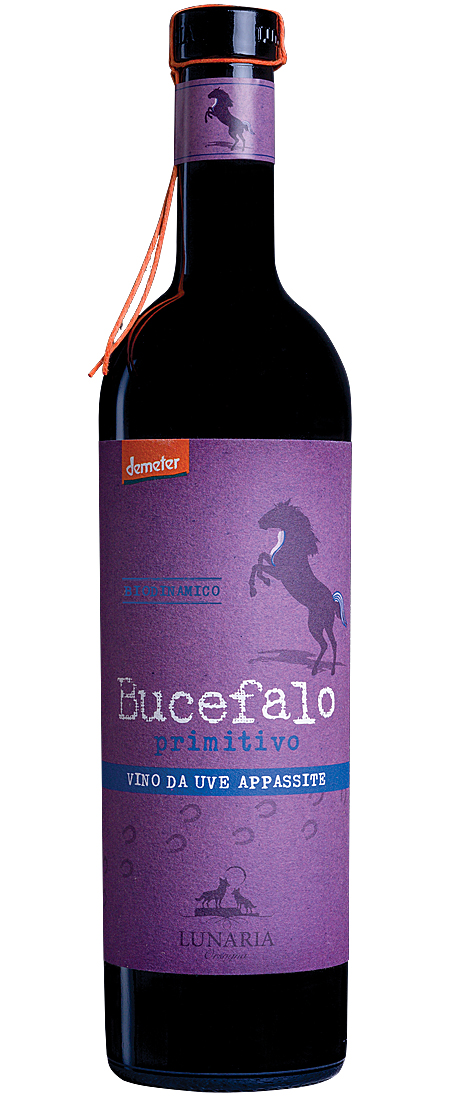 LUNARIA Bucefalo Primitivo Vino Da Uve Appassite červené 14,50% 0,75l (čistá fľaša)
