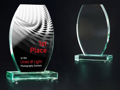 Glass Trophy G043 with box (Výška 21 cm)