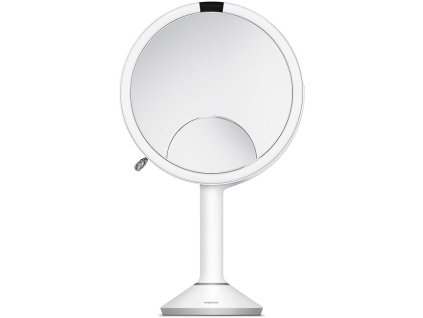 simplehuman kosmeticke zrcatko s dotykovym ovladanim intenzity osvetleni bila nerez sensor 14981585120819