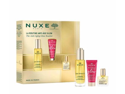 anti aging glow routine set nuxe super serum 10 vegan anti ageing day night serum for face 14996347063300