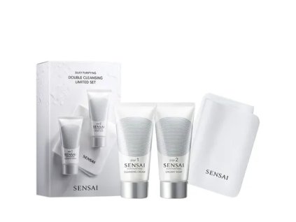 sensai darkova sada cistici pletove pece silky purifying double cleansing set 14998895134820