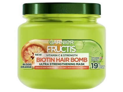 garnier posilujici maska pro slabe vlasy fructis vitamin c strength biotin hair bomb ultra 15003084153641