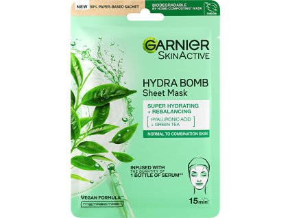 garnier superhydratacni cistici pletova maska se zelenym cajem moisture freshness tissue 14343615080154