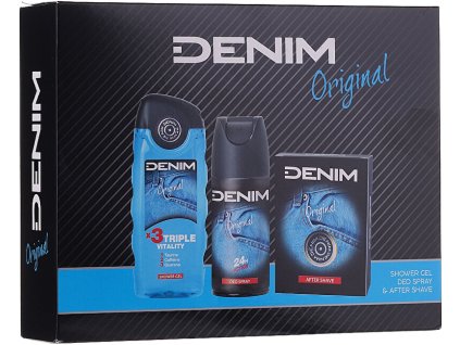denim original voda po holeni 100 ml deodorant ve spreji 150 ml sprchovy gel 250 ml 14512681085046