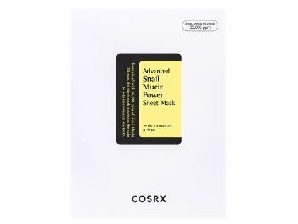 cosrx pletova maska advanced snail mucin power essence sheet mask 10 x 25 ml 14941055125545