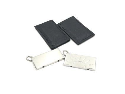 Elegantní doplněk - Silver Tone Half Sun Pendant Set