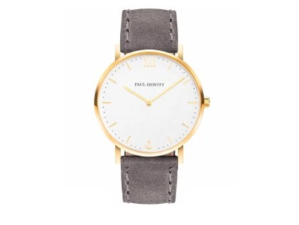 Šedé kožené společenské hodinky