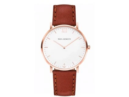 Hnědé kožené společenské hodinky