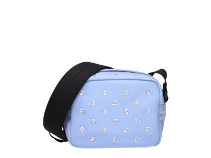 Světle modrá látková crossbody kabelka