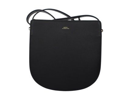 Černá kožená crossbody kabelka