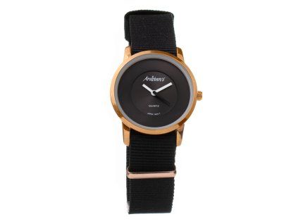 Černé textilní společenské hodinky