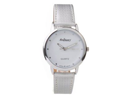 Kožené hodinky Stříbrný