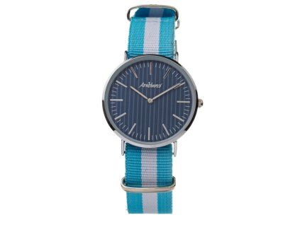 Modré textilní společenské hodinky