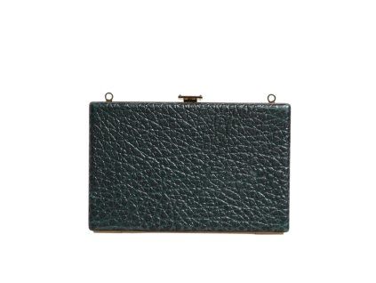 Černá kožená večerní crossbody kabelka Clutch