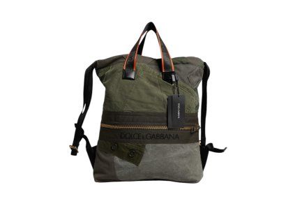 Vojenská zelená patchworková taška na batoh