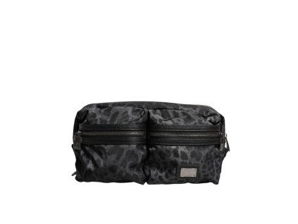 Černá šedá Leopard DG Logo pásek v pase Fanny Pack Bag
