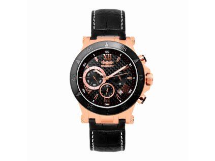 Černé kožené společenské hodinky