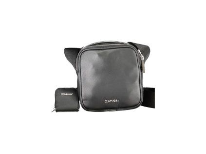 Černá polyuretanová pánská taška přes rameno